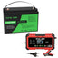 DATOUBOSS 12V 100Ah LiFePO4 Battery &12V 15A charger with activation function,100A BMS 6000+ Cycle for RV Solar Home System