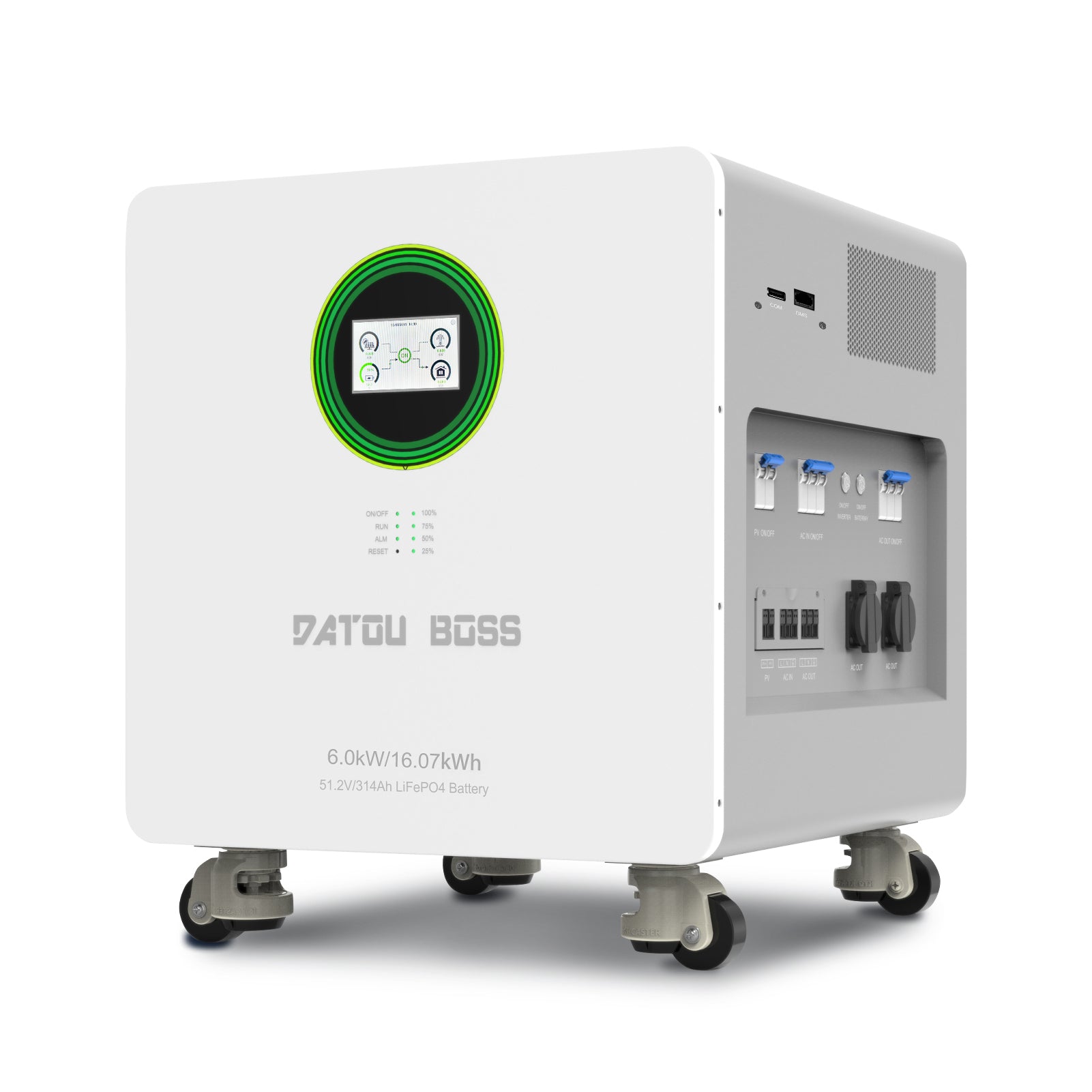 DATOUBOSS AIO System, 48V 6000W Hybrid Inverter&314Ah LiFePO4 Battery for Solar Energy Storage Main image