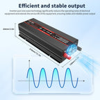 DATOUBOSS 1200W Pure Sine Wave Inverter with 2500W peak power. Mul-outputs and LED display for Houses, Car, Truck etc