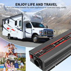 DATOUBOSS 1200W Pure Sine Wave Inverter with 2500W peak power. Mul-outputs and LED display for Houses, Car, Truck etc