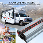 DATOUBOSS 1200W Pure Sine Wave Inverter, 12V to 230V, Peak Power 2500W, for Car Caravan Truck off-grid system etc