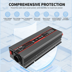 DATOUBOSS 12V 100Ah LiFePO4 Battery with 100A BMS and 1200W Pure Sine Wave Inverter 12V to 230V, 2500W Peak Power, USB, LED Display, EU Socket for RV, Home Backup and Outdoor Camping - Xdatou | Rechargeable Lifepo4 Batteries Voltage Converters Inverter