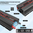 DATOUBOSS 12V 100Ah LiFePO4 Battery with 100A BMS and 1200W Pure Sine Wave Inverter 12V to 230V, 2500W Peak Power, USB, LED Display, EU Socket for RV, Home Backup and Outdoor Camping - Xdatou | Rechargeable Lifepo4 Batteries Voltage Converters Inverter