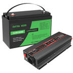 DATOUBOSS 12V 100Ah LiFePO4 Battery with 100A BMS and 1200W Pure Sine Wave Inverter 12V to 230V, 2500W Peak Power, USB, LED Display, EU Socket for RV, Home Backup and Outdoor Camping - Xdatou | Rechargeable Lifepo4 Batteries Voltage Converters Inverter