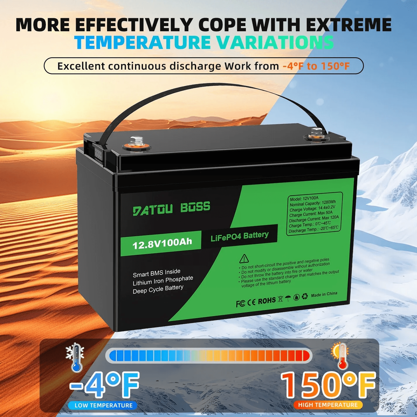 DATOUBOSS 12V 100Ah LiFePO4 Battery with 100A BMS and 1200W Pure Sine Wave Inverter 12V to 230V, 2500W Peak Power, USB, LED Display, EU Socket for RV, Home Backup and Outdoor Camping - Xdatou | Rechargeable Lifepo4 Batteries Voltage Converters Inverter