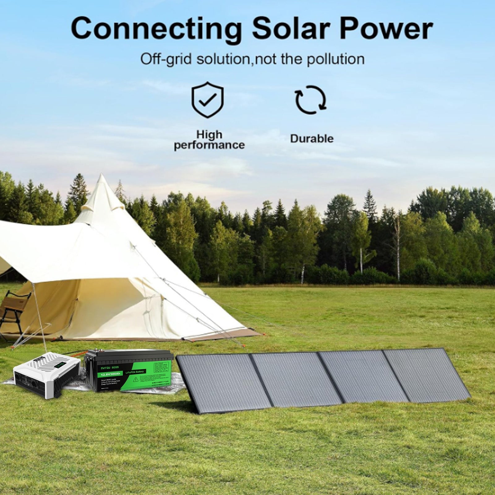 DATOUBOSS Power Duo: 3000W Pure Sine Wave Inverter 12V to 230V & 12V 200Ah LiFePO4 Battery. for RV, solar, off-grid systems.