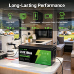 DATOUBOSS 12V 324Ah LiFePO4 Battery | 200A Smart BMS | Bluetooth & Low-Temp Protection | 15000 Cycles for RV, Solar - Xdatou