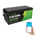DATOUBOSS 12V 324Ah LiFePO4 Battery | 200A Smart BMS | Bluetooth & Low-Temp Protection | 15000 Cycles for RV, Solar - Xdatou