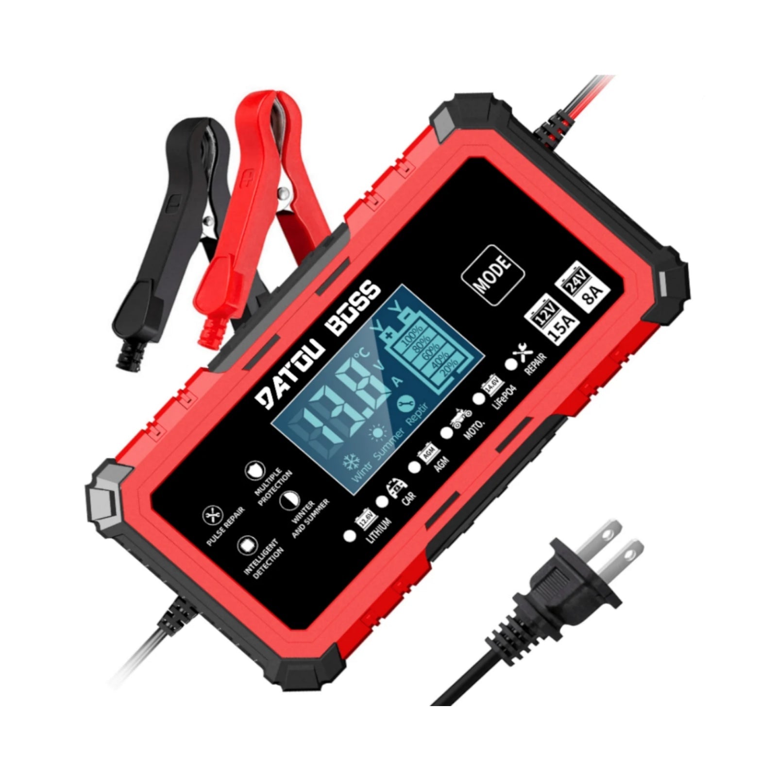 DATOUBOSS 12V15A-24V8A Smart Battery Charger - Xdatou | Rechargeable Lifepo4 Batteries Voltage Converters Inverter Main image