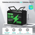 DATOUBOSS 12V–230V Hybrid Inverter 1800W & 1.28kWh 100Ah LiFePO4 battery. for RV, home backup, and off-grid use.
