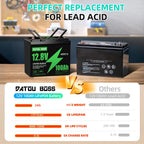 DATOUBOSS 12V–230V Hybrid Inverter 1800W & 1.28kWh 100Ah LiFePO4 battery. for RV, home backup, and off-grid use.