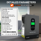 DATOUBOSS 12VDC–230VAC Hybrid Inverter 1800W & 12V 200Ah LiFePO4 Battery, MPPT Controller, for Home Energy Storage