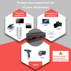 DATOUBOSS 1500W Pure Sine Wave Inverter, 3000W peak power. EU sockets, USB ports, and LED display for house, cars, trucks.