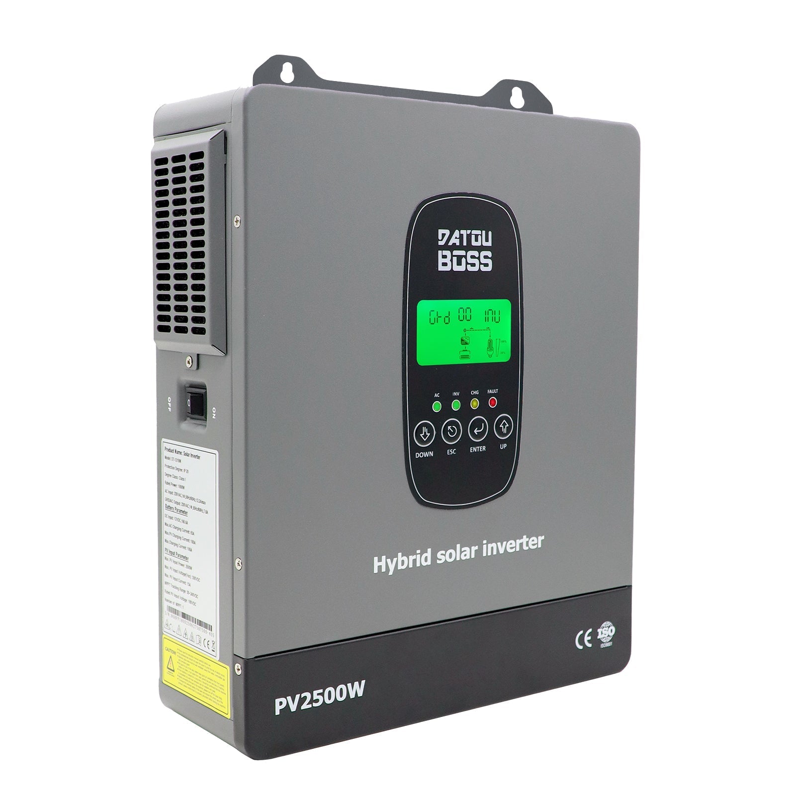 DATOUBOSS 1800W Hybrid Inverter, Pure sine wave Inverter, Supports Battery-Free Operation, 12V to 220/230V, for solar system