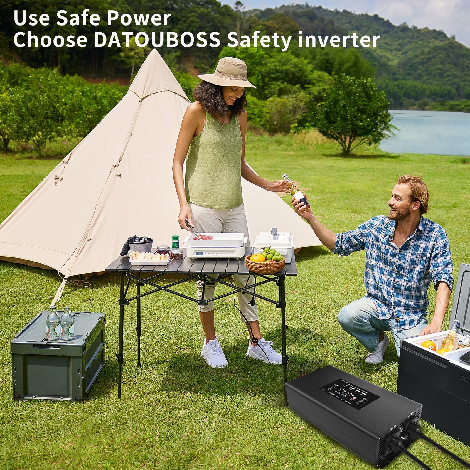 DATOUBOSS 2000W Pure Sine Wave Inverter, 24V to 230V AC Voltage Converter, with Multiple output ports, for RV home car etc