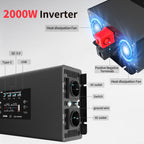 DATOUBOSS 2000W Pure Sine Wave Inverter, 24V to 230V, Peak Power 4000W, with Multiple output ports, for RV home car etc