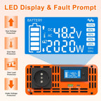 DATOUBOSS 2000W Pure Sine Wave Inverter, 48V to 230V, Peak Power 4000W, with LCD Screen, for House Motor Car Truck Off-grid