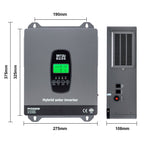DATOUBOSS 24V 3.3kW 2.56kWh Solar Home Storage Backup Off Grid Kit 100Ah LiFePO4 (2x12V100Ah) + 3300W Hybrid Inverter 150A MPPT Pure Sine Wave, On Grid, 24V DC to 220/230V AC, BMS Protection System, for RV Solar Home System - Xdatou | Rechargeable Lifepo4 Batteries Voltage Converters Inverter