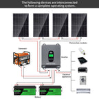 DATOUBOSS 24V 3.3kW 2.56kWh Solar Home Storage Backup Off Grid Kit 100Ah LiFePO4 (2x12V100Ah) + 3300W Hybrid Inverter 150A MPPT Pure Sine Wave, On Grid, 24V DC to 220/230V AC, BMS Protection System, for RV Solar Home System - Xdatou | Rechargeable Lifepo4 Batteries Voltage Converters Inverter