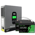 DATOUBOSS 24V 3.3kW 2.56kWh Solar Home Storage Backup Off Grid Kit 100Ah LiFePO4 (2x12V100Ah, EVE cells) + 3300W Hybrid Inverter, 150A MPPT, Pure Sine Wave, On Grid，24V DC to 220/230V AC, BMS Protection, for RV & Home Solar Systems. - Xdatou | Rechargeable Lifepo4 Batteries Voltage Converters Inverter