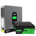 DATOUBOSS 24V 3.3kW 7.68kWh Solar Home Storage Backup Off Grid Kit 300Ah LiFePO4 (2x12V300Ah) + 3300W Hybrid Inverter 150A MPPT Pure Sine Wave, 24V DC to 220/230V AC, BMS Protection System, for RV Solar Home System - Xdatou | Rechargeable Lifepo4 Batteries Voltage Converters Inverter