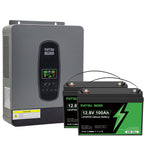 DATOUBOSS 24V 3kW 2.56kWh (EVE battery cells) Solar Home Storage Backup Off Grid Kit 300Ah LiFePO4 (2x12V100Ah，EVE battery cells) + 3000W Hybrid Inverter 100A MPPT Pure Sine Wave, 200A BMS, for RV Solar Home System - Xdatou | Rechargeable Lifepo4 Batteries Voltage Converters Inverter