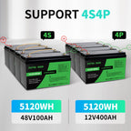 DATOUBOSS 3000W Hybrid Inverter 24V to 230V & 2.56kWh LiFePO4 Battery Kit (2x12V100Ah), for Home Energy Storage