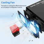 DATOUBOSS 3000W Pure Sine Wave Inverter, 12V to 230V AC Voltage Converter, Peak Power 6000W with 1 EU Plug, LCD Display and Radio Remote Control for Trucks, Motorhomes, Home, Camping, Household - Xdatou