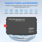 DATOUBOSS 3000W Pure Sine Wave Inverter, 12V to 230V AC Voltage Converter, Peak Power 6000W with 1 EU Plug, LCD Display and Radio Remote Control for Trucks, Motorhomes, Home, Camping, Household - Xdatou