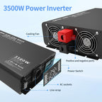 DATOUBOSS 3000W Pure Sine Wave Inverter, 12V to 230V AC Voltage Converter, Peak Power 6000W with 1 EU Plug, LCD Display and Radio Remote Control for Trucks, Motorhomes, Home, Camping, Household - Xdatou