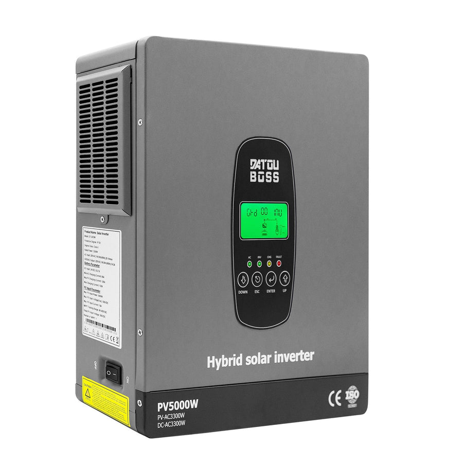 DATOUBOSS 3300W Hybrid Inverter 24V, Hybrid Solar Inverter On Grid, Supports Battery - Free Operation, 24V DC to 220/230V AC, BMS Protection System, with 150A MPPT for 24V Batteries - Xdatou | Rechargeable Lifepo4 Batteries Voltage Converters Inverter