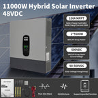 DATOUBOSS 48V 314Ah LiFePO4 battery with 200A BMS, 48V 11KW hybrid inverter with 150A MPPT. for solar system, storage energy.