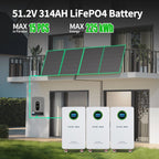 DATOUBOSS 48V 314Ah LiFePO4 battery with 200A BMS, 48V 11KW hybrid inverter with 150A MPPT. for solar system, storage energy.