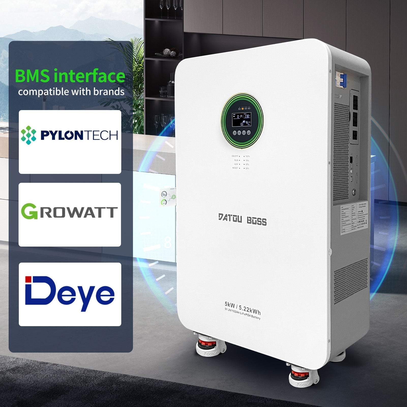 DATOUBOSS All in one, 48V 5000W Hybrid Inverter + 102Ah LiFePO4 Battery Portable Power Supply for home energy storage