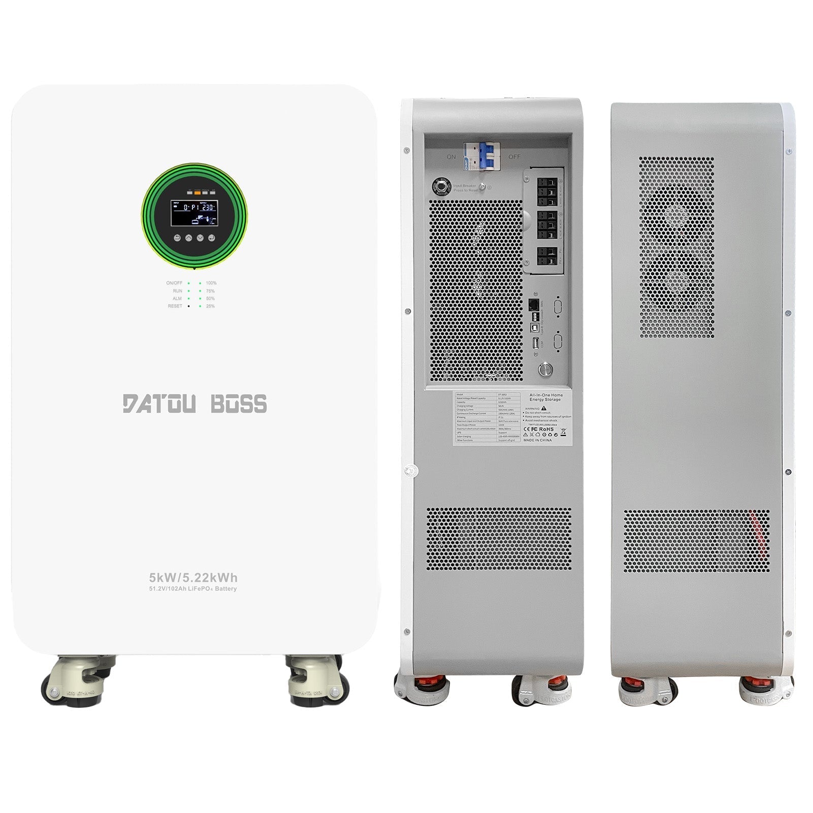 DATOUBOSS AIO System, 48V 5000W Hybrid Inverter, 102Ah LiFePO4 Battery, for Solar Energy Storage Secondary image