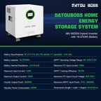 DATOUBOSS All in one System, 48V 6000W Hybrid Inverter + 314Ah LiFePO4 Battery Portable Power Supply for Solar System