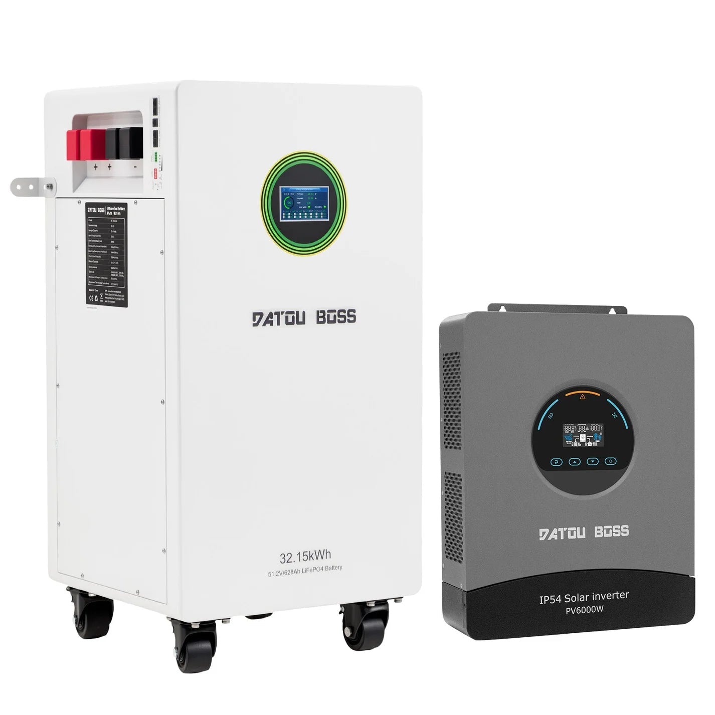 DATOUBOSS 48V 6000W Hybrid Solar Inverter + 32kWh 628Ah LiFePO4 Battery (300A BMS), 120A MPPT, 8500W PV Input, Battery-Free Operation, IP54 Protection for Home Backup & Off-Grid Systems - Xdatou | Rechargeable Lifepo4 Batteries Voltage Converters Inverter Main image