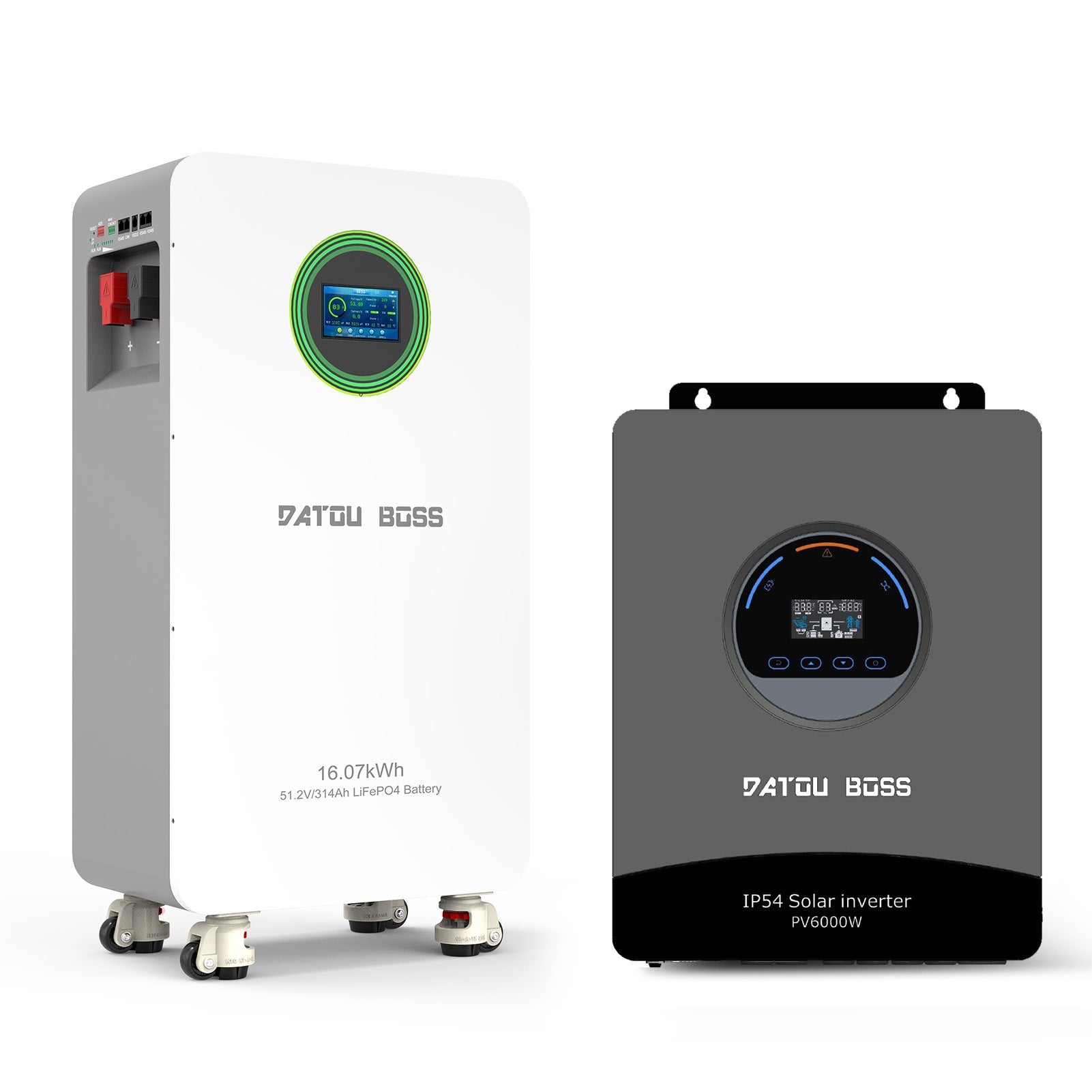 DATOUBOSS 48V 314Ah LiFePO4 Battery 16kWh with 6200W Hybrid Inverter. Pure Sine Wave, 120A MPPT, BMS Protection, for off-grid Main image