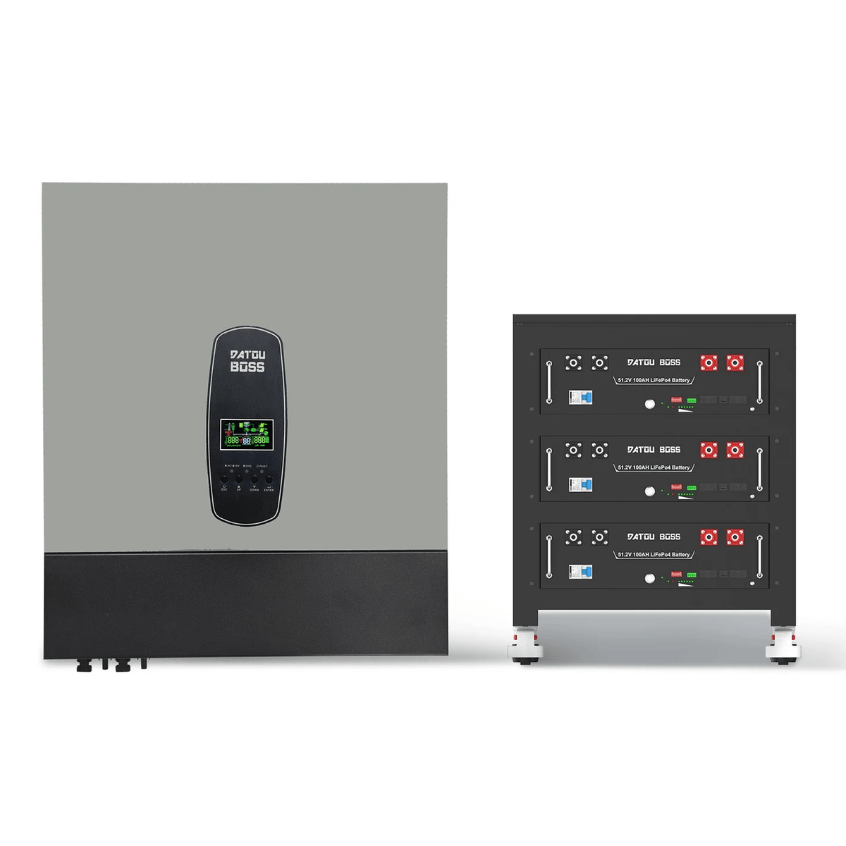 DATOUBOSS 51.2V 100Ah LiFePO4 Rack Battery + 11KW 48V-230V Hybrid Inverter Off-Grid Combo Kit - Xdatou | Rechargeable Lifepo4 Batteries Voltage Converters Inverter