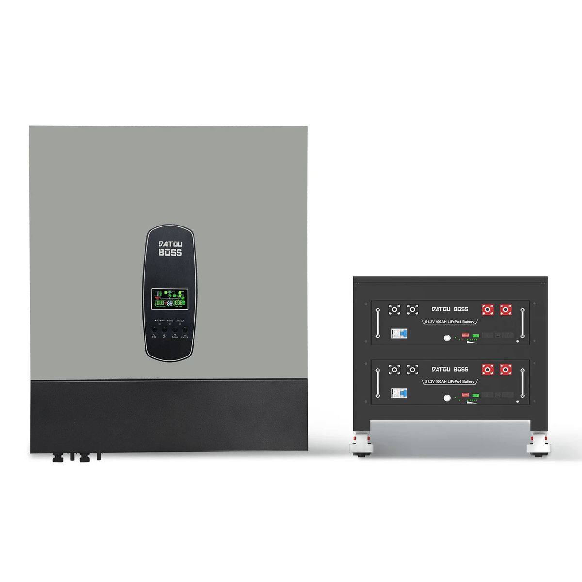 DATOUBOSS 51.2V 100Ah LiFePO4 Rack Battery + 11KW 48V-230V Hybrid Inverter Off-Grid Combo Kit - Xdatou | Rechargeable Lifepo4 Batteries Voltage Converters Inverter