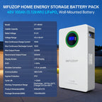 DATOUBOSS 51.2V 100Ah LiFePO4 Wall-Mounted Battery with 5.12kWh capacity, 100A BMS. Suitable for Home Energy Storage Systems