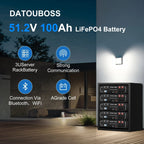 DATOUBOSS 11kW 48V Hybrid Inverter + 48v 100Ah LiFePO4 Rack Battery Kit, for Solar Energy Storage, Home Power Systems