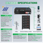DATOUBOSS 6200W Pure Sine Wave Solar Hybrid Inverter, 48VDC to 230VAC, 120A MPPT, 8500W PV Input, 3U Rack Mount, Built-in UPS Function, Battery-Free Operation, 27A PV Input, BMS Communication, Anti-Backflow Protection, Off-Grid & Grid-Connected Compatible - Xdatou | Rechargeable Lifepo4 Batteries Voltage Converters Inverter