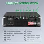 DATOUBOSS 6200W Pure Sine Wave Solar Hybrid Inverter, 48VDC to 230VAC, 120A MPPT, 8500W PV Input, 3U Rack Mount, Built-in UPS Function, Battery-Free Operation, 27A PV Input, BMS Communication, Anti-Backflow Protection, Off-Grid & Grid-Connected Compatible - Xdatou | Rechargeable Lifepo4 Batteries Voltage Converters Inverter