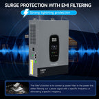DATOUBOSS 6200W solar hybrid inverter with 120A MPPT, 48VDC to 230VAC, 8500W PV input, BMS protection, for Off-grid System