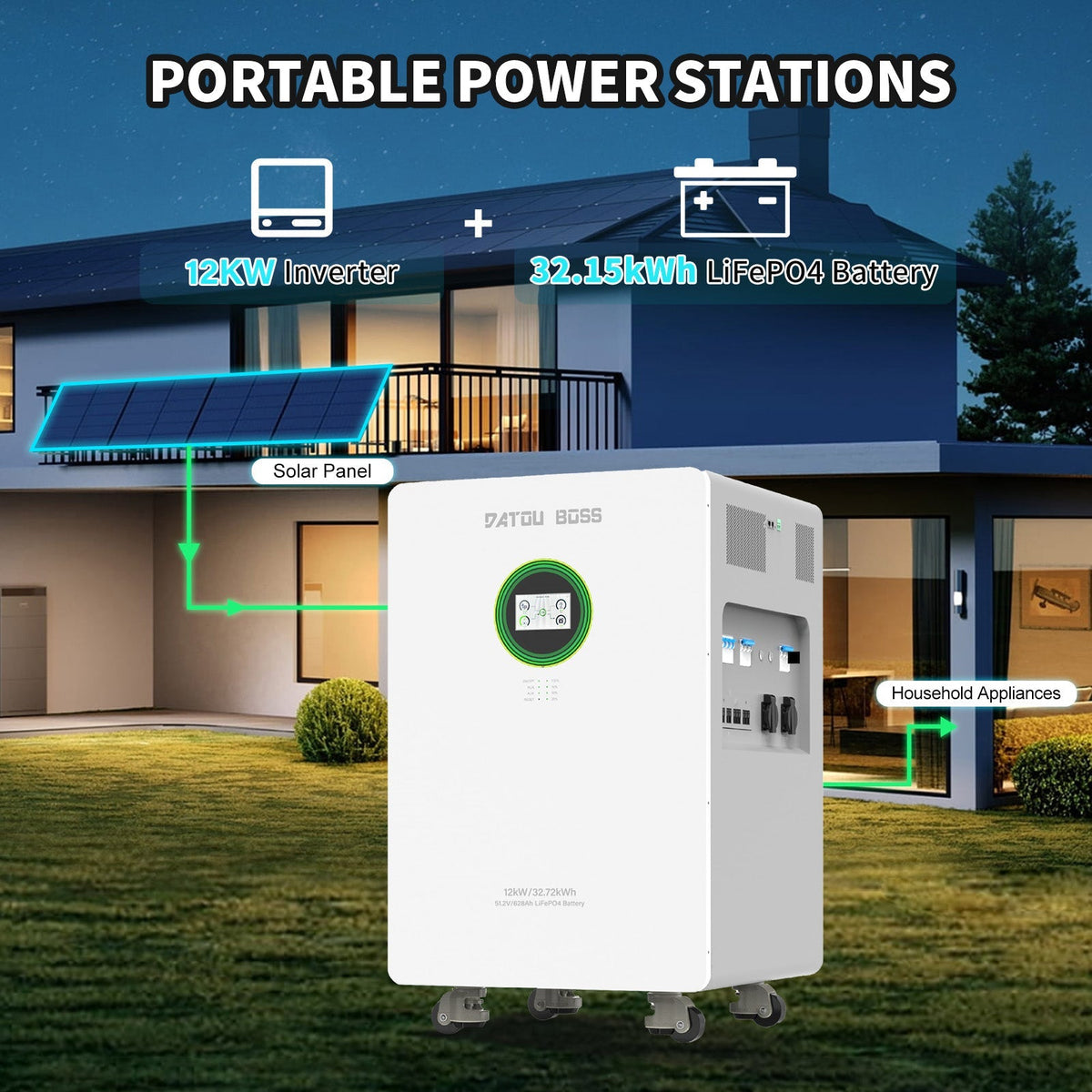 DATOUBOSS AIO System, 48V 12000W Hybrid Inverter + 628Ah LiFePO4 Battery for solar energy storage - Xdatou | Rechargeable Lifepo4 Batteries Voltage Converters Inverter