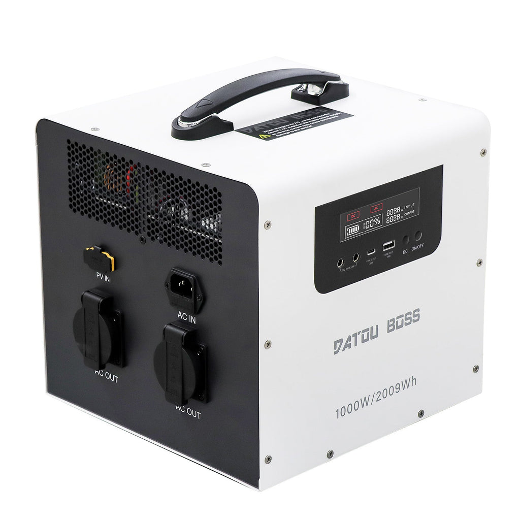 DATOUBOSS Power Station: 1000W Hybrid Inverter +2009wh Capacity LiFePO4 Battery