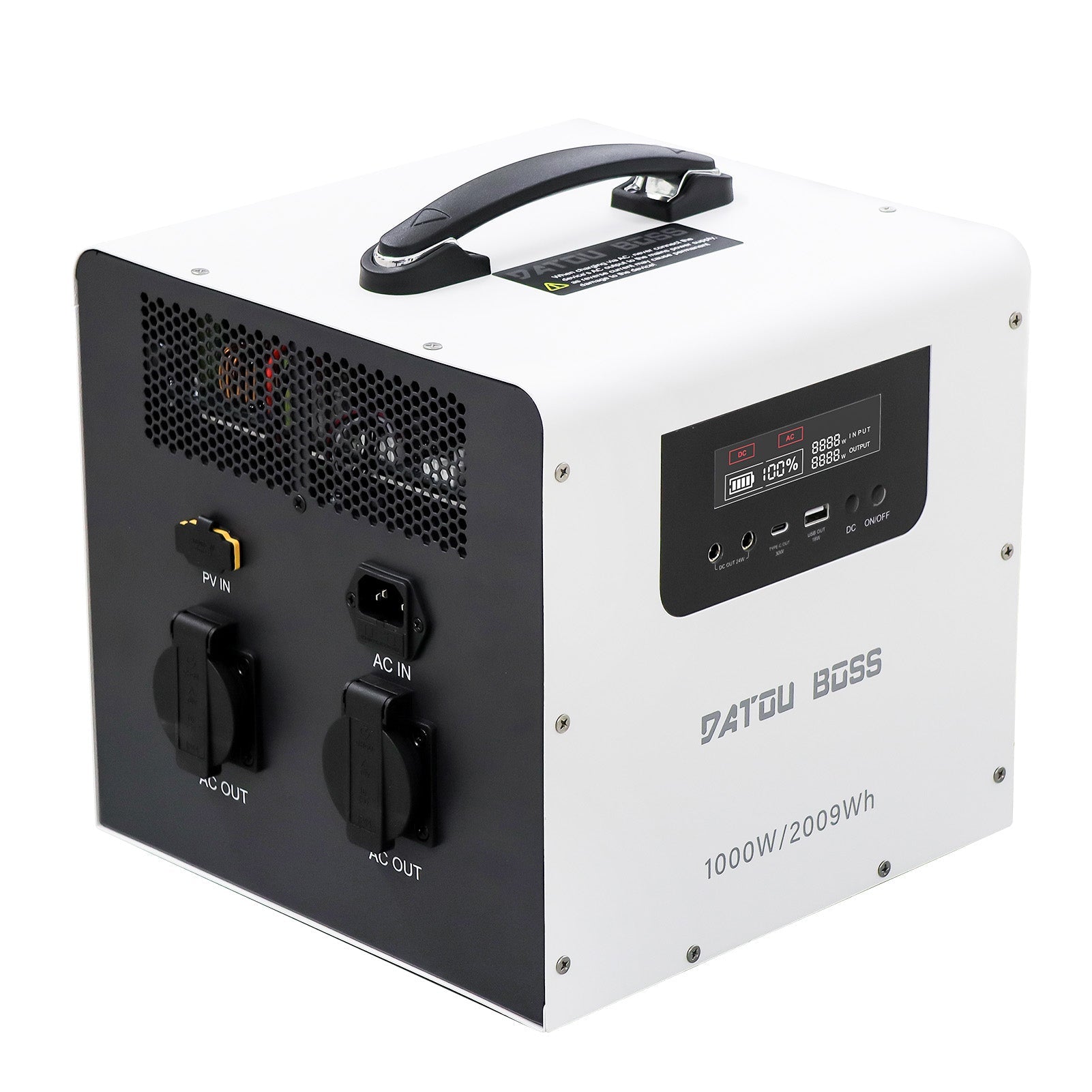 DATOUBOSS Power Station: 1000W Hybrid Inverter +2009wh Capacity LiFePO4 Battery