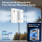 DATOUBOSS Smart Window Cleaning Robot with App & Remote Control, 200ml Water Tank, Powerful Suction, AI Navigation, Ultrasonic Dual Spray System for Glass, Mirrors & Tiles - Xdatou | Rechargeable Lifepo4 Batteries Voltage Converters Inverter