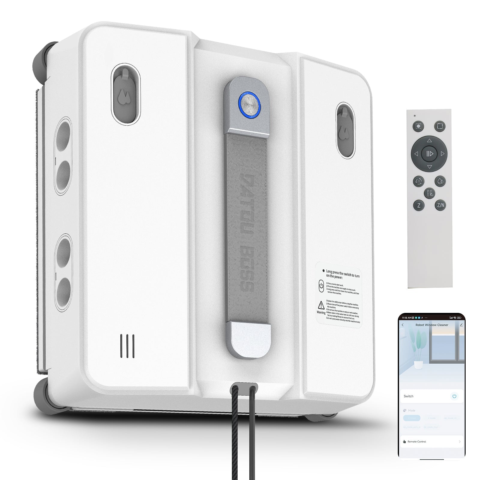 DATOUBOSS Smart Window Cleaning Robot with App & Remote Control, 200ml Water Tank, Powerful Suction, AI Navigation, Ultrasonic Dual Spray System for Glass, Mirrors & Tiles - Xdatou | Rechargeable Lifepo4 Batteries Voltage Converters Inverter Main image